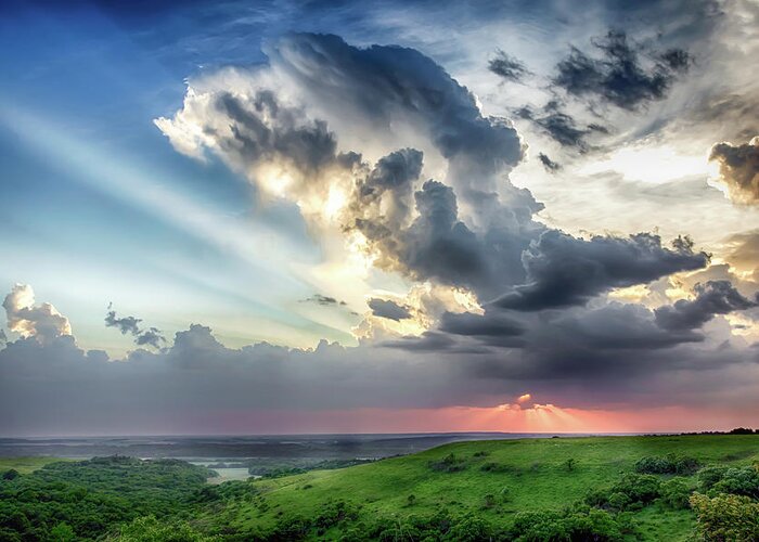 Konza Greeting Card featuring the photograph Konza Prairie Overlook by James Barber