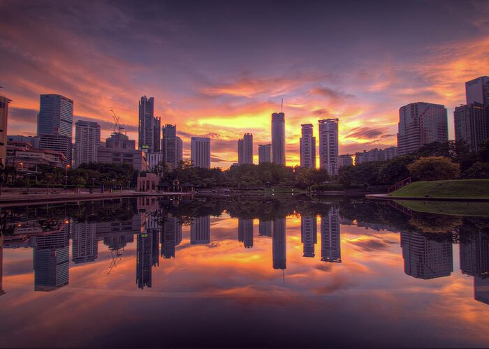 Tranquility Greeting Card featuring the photograph Kuala Lumpur City Centre by Tuah Roslan
