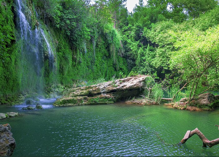 Waterfall Greeting Card featuring the photograph Kursunlu Waterfall near Antalya by Sun Travels