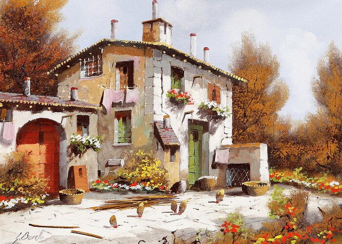 La Seconda Casa Greeting Card featuring the painting La Seconda Casa by Guido Borelli