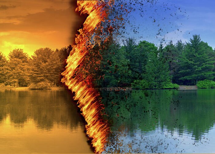 Lake Greeting Card featuring the photograph Global Warming by Jason Fink