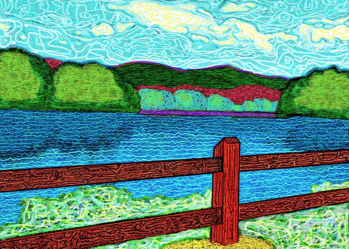 Spring Greeting Card featuring the digital art Lake Junaluska Spring by Rod Whyte