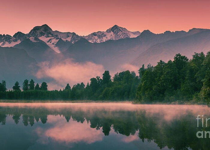 Photography Greeting Card featuring the photograph Lake Matheson 2 by Henk Meijer Photography