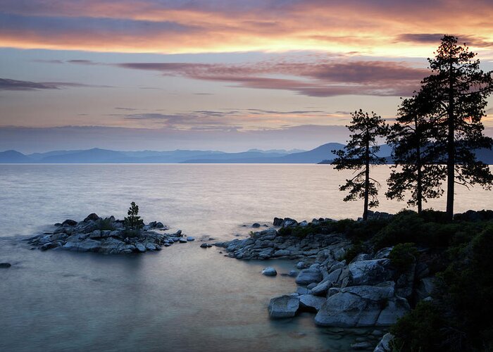 Water's Edge Greeting Card featuring the photograph Lake Tahoe by Ericfoltz