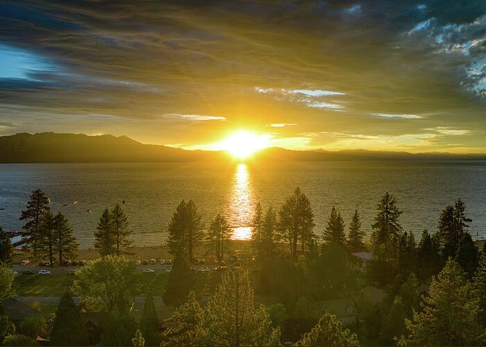Lake Tahoe Greeting Card featuring the photograph Lake Tahoe Sunset by Anthony Giammarino
