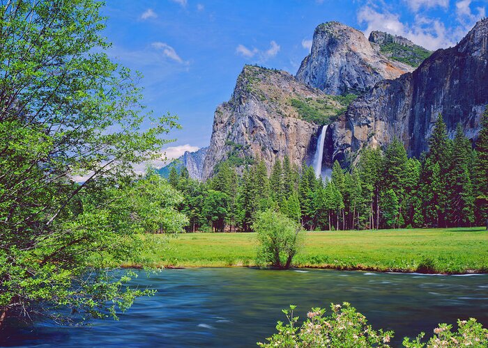 Scenics Greeting Card featuring the photograph Lakeside View Of Yosemite National Park by Ron thomas