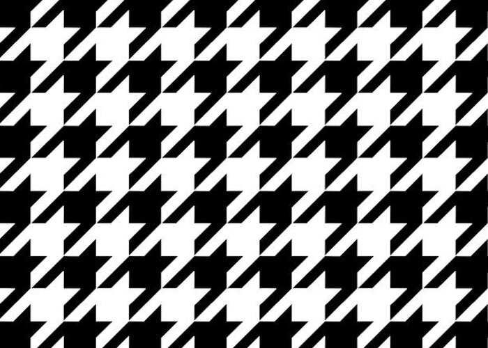 Large Traditional Black and White Houndstooth big geometric pattern  Greeting Card by Tina Lavoie
