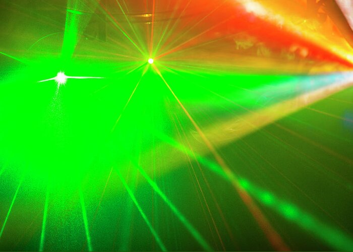 Nightclub Greeting Card featuring the photograph Laserlights by Stuart Dee