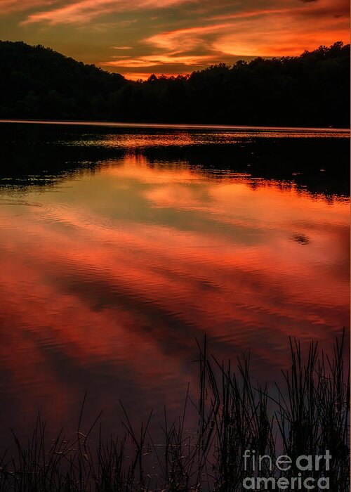 Big Ditch Lake Greeting Card featuring the photograph Last Light at the Lake by Thomas R Fletcher