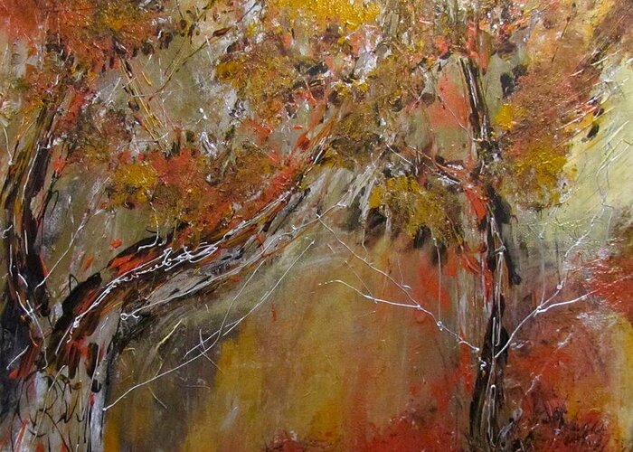 Fall Greeting Card featuring the painting Late Fall by Barbara O'Toole