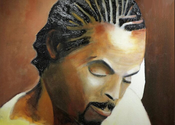  Greeting Card featuring the painting Latrell by Sylvan Rogers