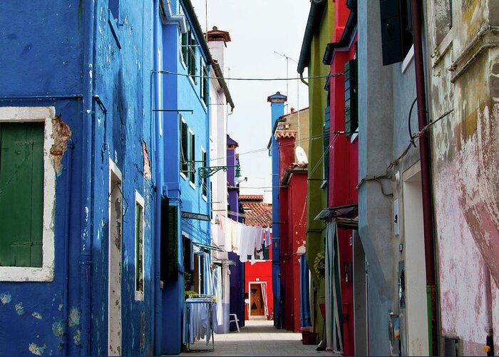 Tranquility Greeting Card featuring the photograph Laundry In Burano by Mario Ubeda Garcia