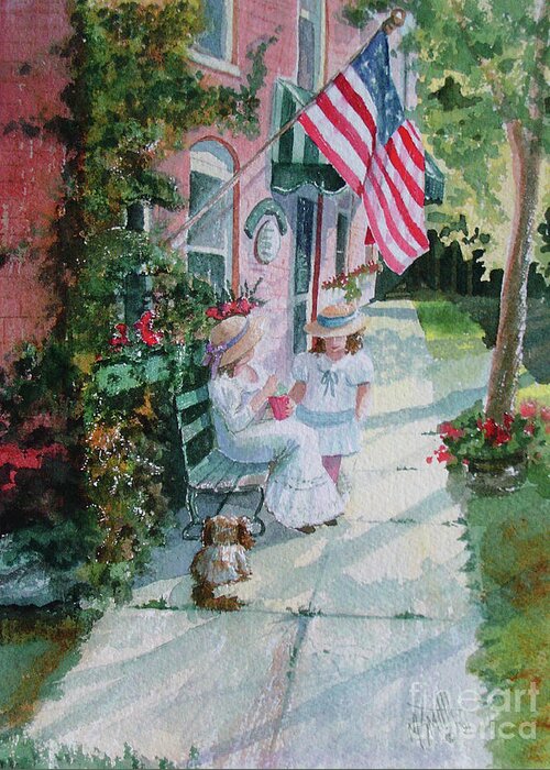 Yesteryear Greeting Card featuring the painting Lazy Days by Marilyn Smith