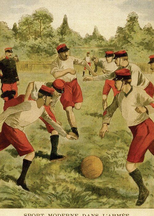 Soccer Greeting Card featuring the painting Le Foot-Ball - Sport Moderne dans L'armee by Unknown
