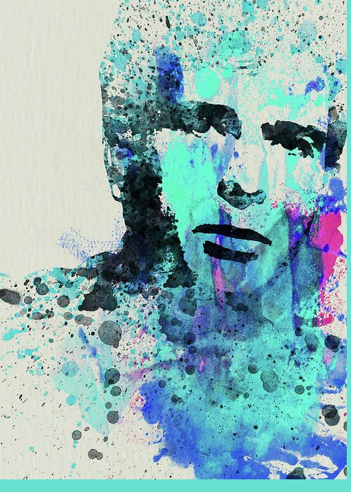 Peter Gabriel Greeting Card featuring the mixed media Legendary Peter Gabriel Watercolor by Naxart Studio
