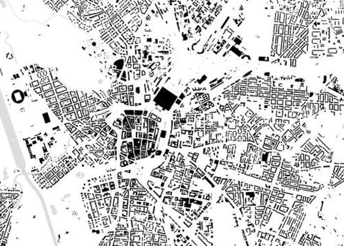 City Greeting Card featuring the digital art Leipzig building map by Christian Pauschert