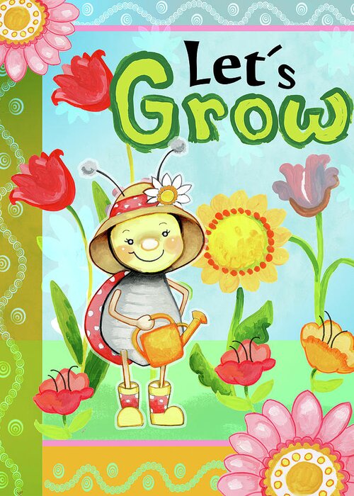 Lets Grow Greeting Card featuring the mixed media Lets Grow by Valarie Wade