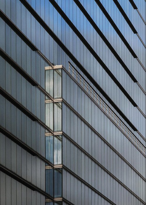Architecture Greeting Card featuring the photograph Light Meets Black Lines by Jef Van Den Houte