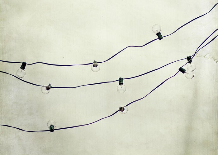 Hanging Greeting Card featuring the photograph Lights Strung Up by Laura Ruth