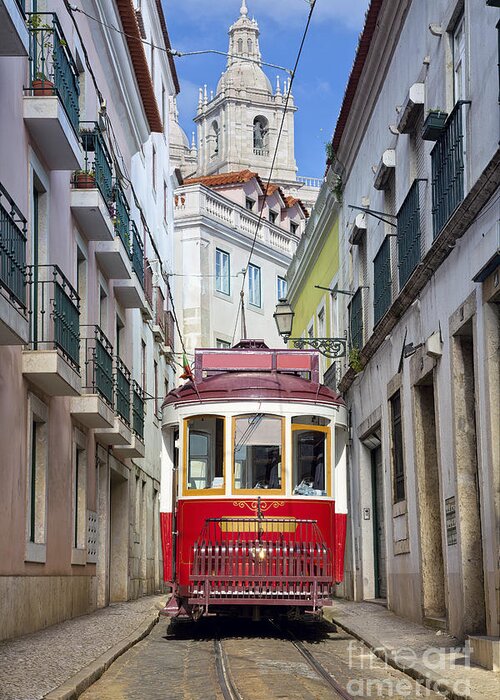City Greeting Card featuring the photograph Lisbon Image Of Street Of Lisbon by Rudy Balasko