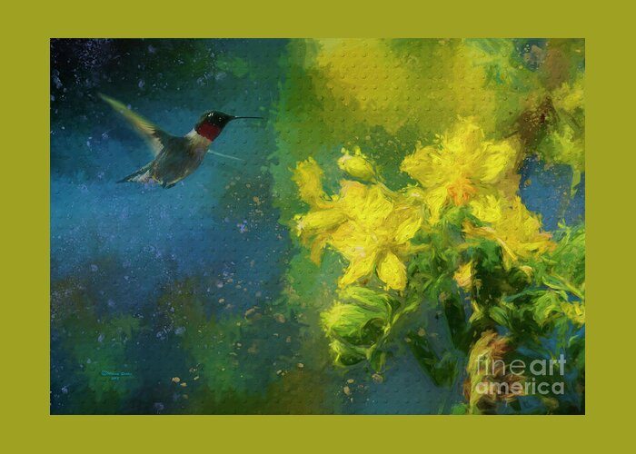 Bird Greeting Card featuring the mixed media Little Hummer by Marvin Spates