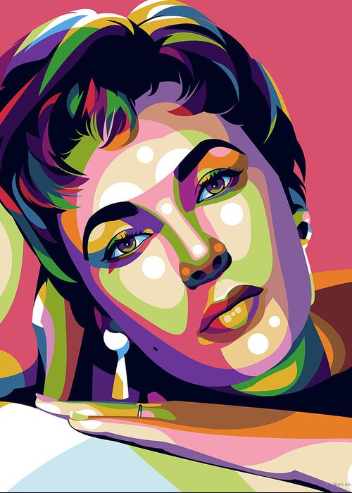 Liz Greeting Card featuring the digital art Elizabeth Taylor #4 by Movie World Posters