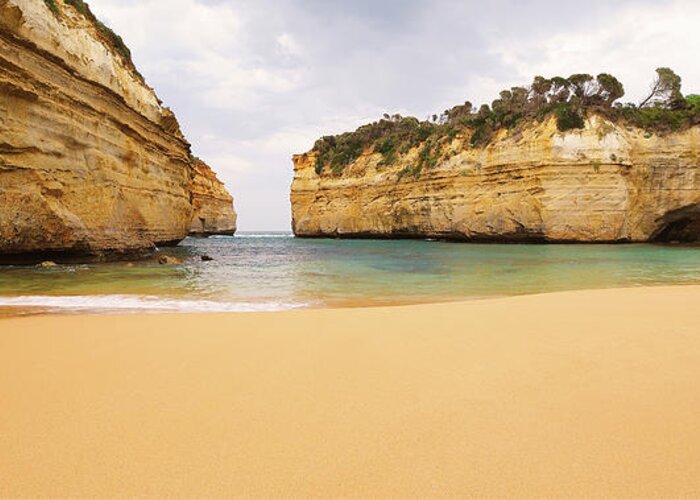 Water's Edge Greeting Card featuring the photograph Loch Ard Gorge Beach by Visual Clarity Photography