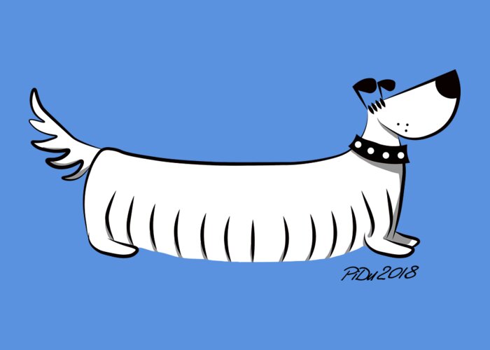 Long Greeting Card featuring the digital art Long Dog by Piotr Dulski