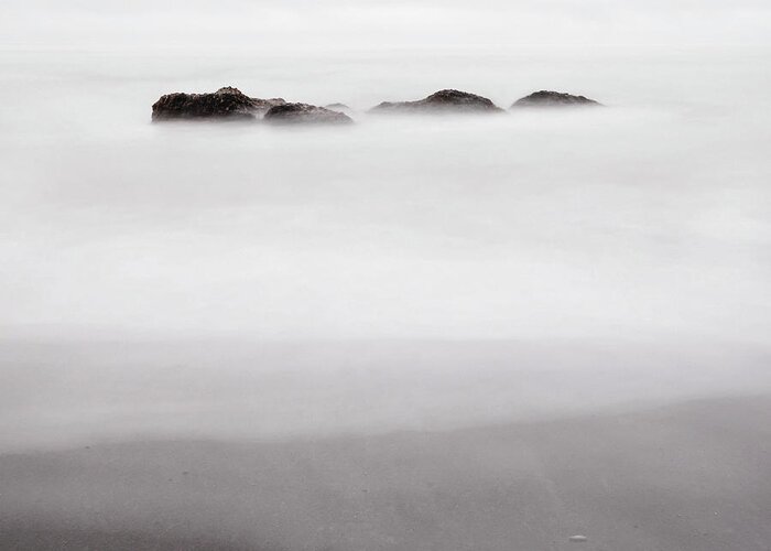 Scenics Greeting Card featuring the photograph Long Exposure On The Black Sands Of by Hans Neleman