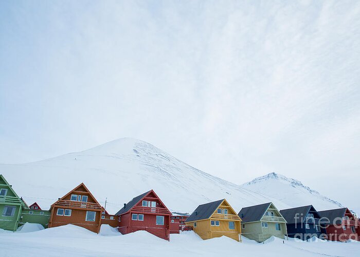 Arctic Greeting Card featuring the photograph Longyearbyen Spitsbergen Norway - by Aleksandra Suzi