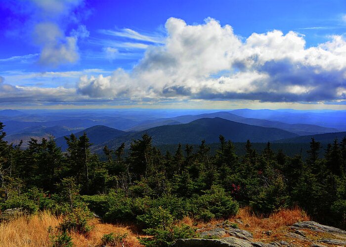 Looking Southeast From Killington Summit Greeting Card featuring the photograph Looking Southeast From Killington Summit by Raymond Salani III