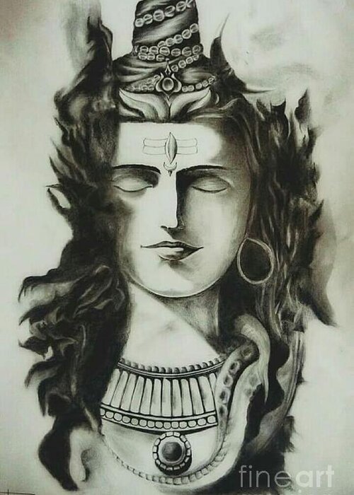 Viciniti  pencil portrait of lord shiva 2