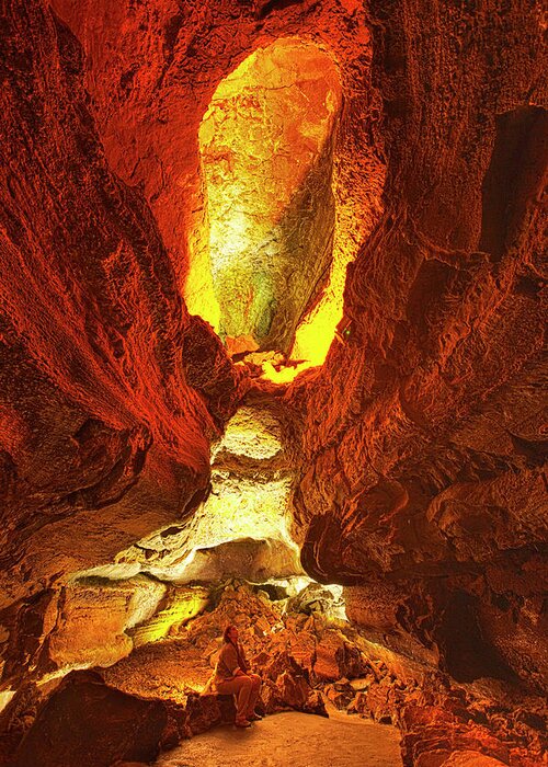 Scenics Greeting Card featuring the photograph Los Verdes Cave In Lanzarote by Gonzalo Azumendi