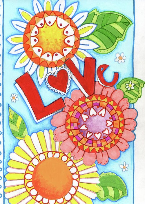 Love Blossom Greeting Card featuring the mixed media Love Blossom by Valarie Wade