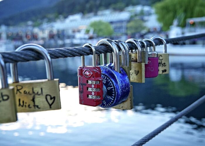 Love Greeting Card featuring the photograph Love padlocks by Martin Smith