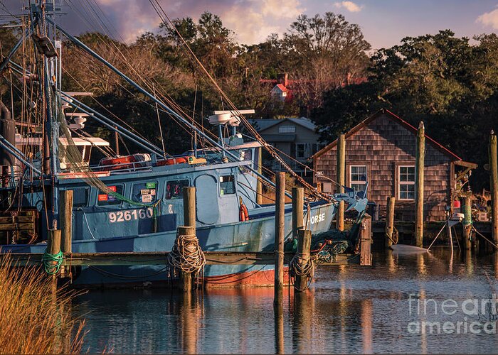 Shem Creek Greeting Card featuring the photograph Lowcountry Shem Creek - Salt Life by Dale Powell