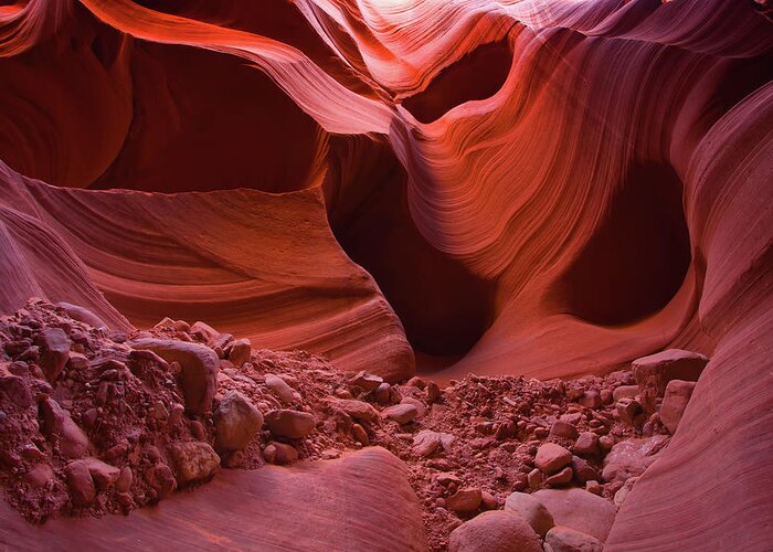 Tranquility Greeting Card featuring the photograph Lower Antelope Canyon by By Michael A. Pancier