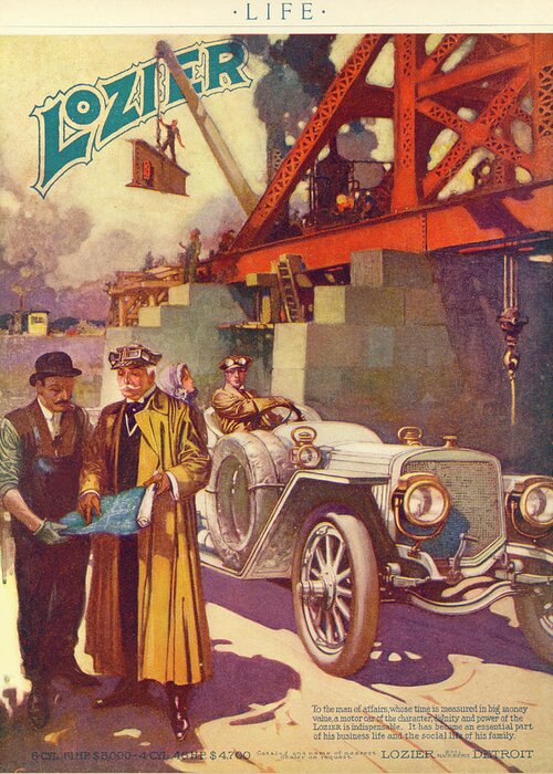 Automobile Greeting Card featuring the mixed media Lozier Advertisement by Unknown