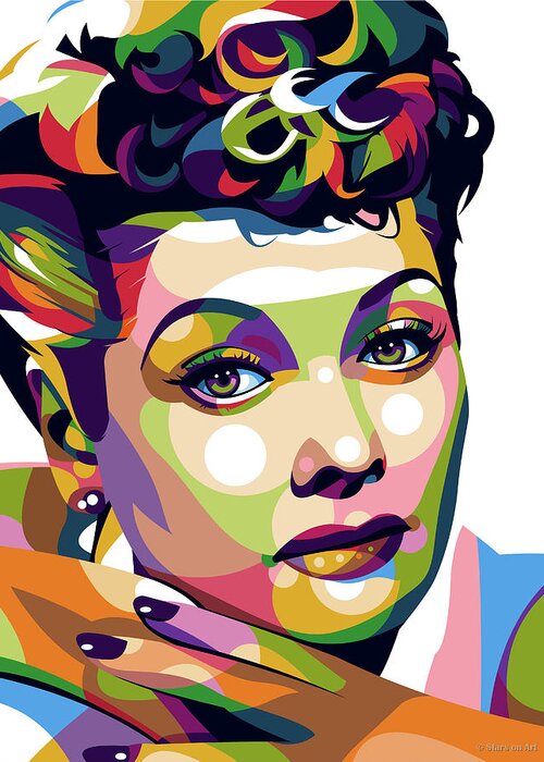 Lucille Greeting Card featuring the digital art Lucille Ball by Stars on Art