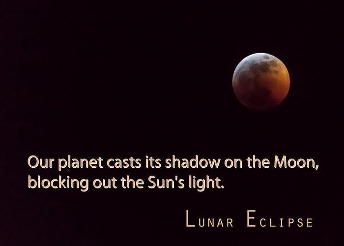 Blood Moon Greeting Card featuring the photograph Lunar Eclipse by James BO Insogna