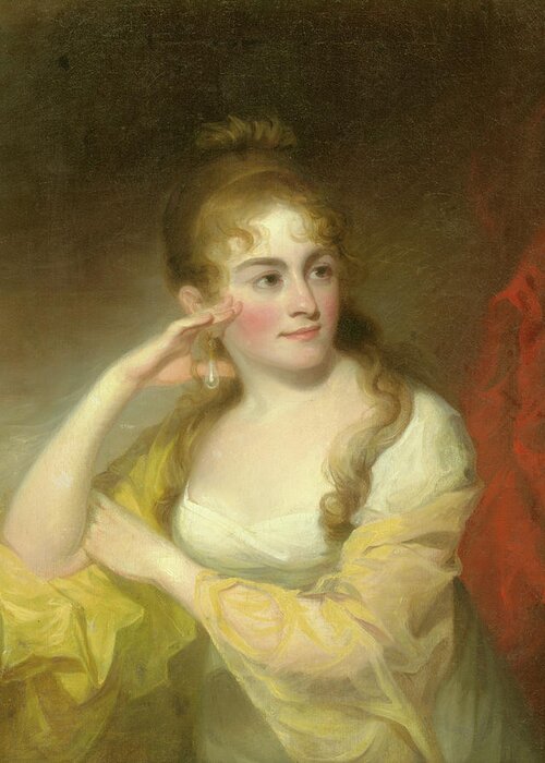 Lydia Greeting Card featuring the painting Portrait of Lydia Leaming, 1806 by Thomas Sully