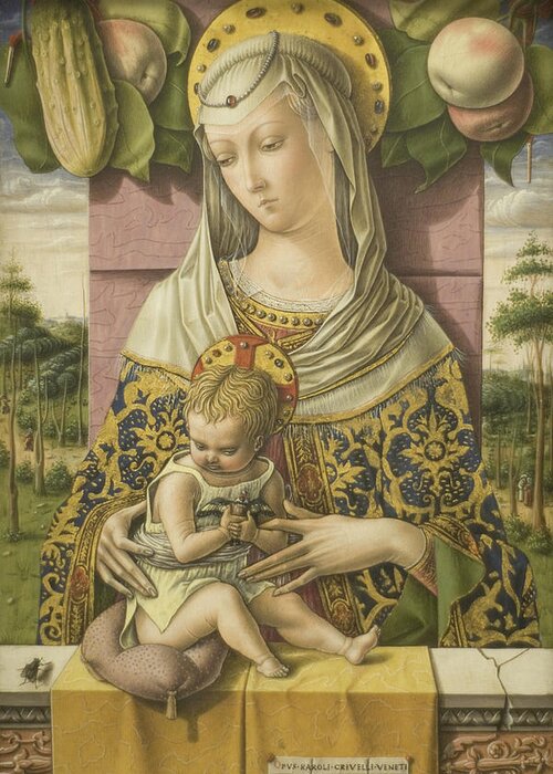Madonna Greeting Card featuring the painting Madonna & Child by Carlo Crivelli