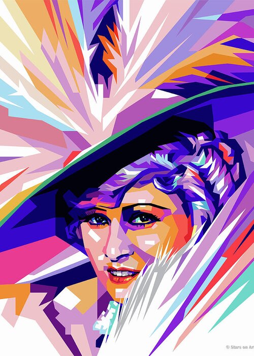 Mae West Greeting Card featuring the digital art Mae West pop art by Stars on Art