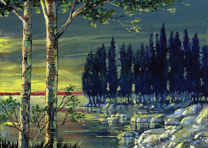 Ford Smith Greeting Card featuring the painting Majestic Calm by Ford Smith