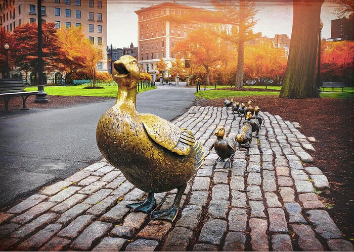 Boston Greeting Card featuring the photograph Make Way For Ducklings Boston by Carol Japp