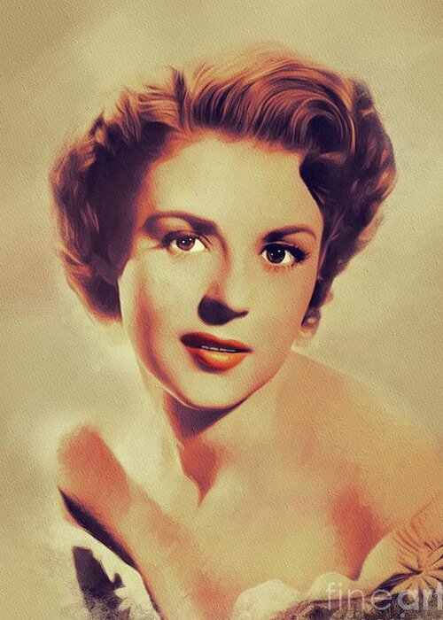 Mala Greeting Card featuring the painting Mala powers, Vintage Actress by Esoterica Art Agency