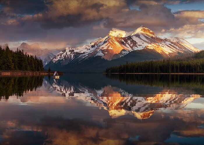 Lake Greeting Card featuring the photograph Maligne by Juan Pablo De Miguel