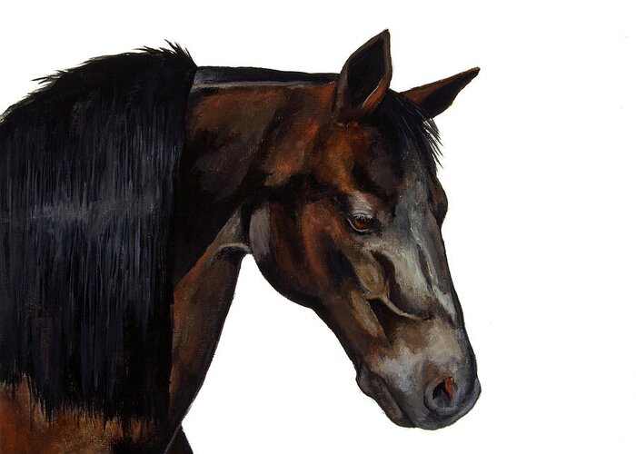 Horse Greeting Card featuring the painting Mandisa by Averi Iris