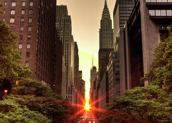 Outdoors Greeting Card featuring the photograph Manhattanhenge 2011 by Justin Kiner