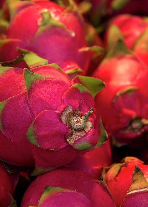 Ip_11171472 Greeting Card featuring the photograph Many Dragon Fruit; Close Up by Spaude, Brenda
